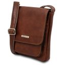 Jimmy Leather Crossbody bag for men With Front Pocket Темно-коричневый TL141407