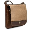 Jimmy Leather Crossbody bag for men With Front Pocket Темно-коричневый TL141407