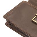 Tommy Exclusive Leather Handy Wrist bag for man Dark Brown TL140246
