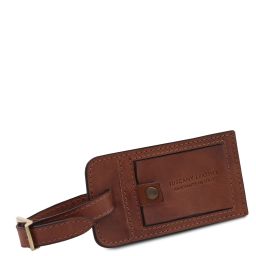 Matte Leather Luggage tag Brown TLTAGMATTE