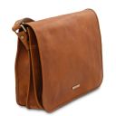 TL Messenger Sac Bandoulière en Cuir 2 Compartiments - Grand Modèle Naturel TL142430