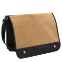 TL Messenger Bolso en Piel con Bandolera 2 Compartimentos - Modelo Grande Negro TL142430