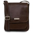 Jimmy Herrentasche aus Leder mit Vordertasche Dunkelbraun TL141407