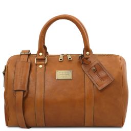 TL Voyager Sac de Voyage en Cuir Avec Poche à L'arrière - Petit Modèle Naturel TL141250
