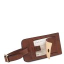 TL Voyager Reisetasche aus Leder mit Fach auf der Rückseite - Klein Braun TL141250