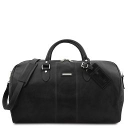 Lisbona Travel Leather Duffle bag - Large Size Black TL141657