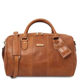 Lisbona Sac de Voyage en Cuir - Petit Modèle Naturel TL142441