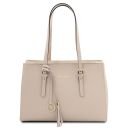 TL Bag Schultertasche aus Leder Beige TL142037