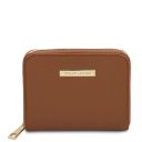 Panarea Sac Seau Pour Femme en Cuir et Elégant Portefeuille en Cuir Entièrement Zippée Cognac TL142443