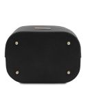 Maddalena Bolso Cubo Secchiello en Piel y Elegante Cartera en Piel con Cremallera en el Contorno Negro TL142444