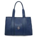 Callie Soft Leather Shoulder bag Dark Blue TL142415