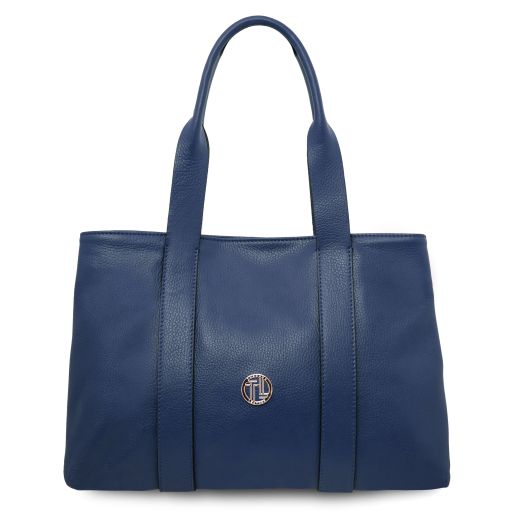Callie Schultertasche aus Weichem Leder Dunkelblau TL142415
