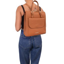 TL Bag Sac à dos Pour Femme en Cuir Caramel TL142211
