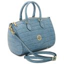 Layla Bauletto in Pelle Stampa Cocco Celeste TL142398