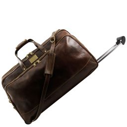 Bora Bora Leather Trolley Travel set Dark Brown TL3072