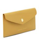 Portefeuille Enveloppe en Cuir Jaune pastel TL142322