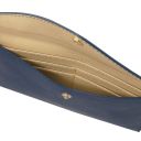 Portefeuille Enveloppe en Cuir Bleu foncé TL142322