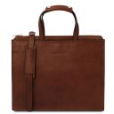 Palermo Leather Briefcase 3 Compartments for Women Brown TL142452