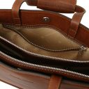 Palermo Leather Briefcase 3 Compartments for Women Brown TL142452