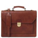 Cremona Cartable en Cuir Avec 3 Compartiments Marron TL142448