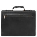 Cremona Leather Briefcase 3 Compartments Black TL142448
