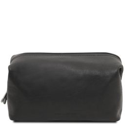 Smarty Leather Toiletry bag - Large Size Black TL141219