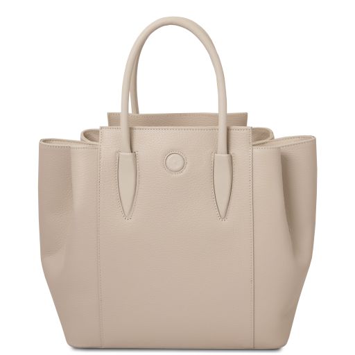 Tulipan Sac à Main en Cuir Beige TL141727