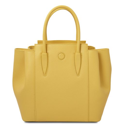 Tulipan Bolso Noche en Piel Amarillo pastel TL141727