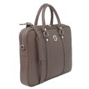 Prato Borsa Porta Computer da Donna in Pelle Saffiano Talpa scuro TL142453