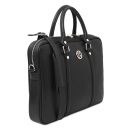Prato Elegante Laptop Aktentsche aus Saffiano Leder Schwarz TL142453