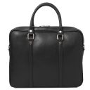 Prato Elegante Laptop Aktentsche aus Saffiano Leder Schwarz TL142453