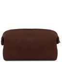 Smarty Leather Toiletry bag - Small Size Dark Brown TL141220