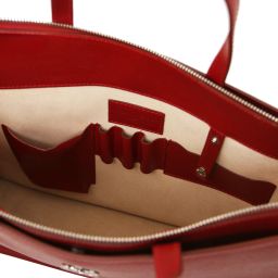 Palermo Borsa da Lavoro in Pelle Saffiano da Donna 3 Scomparti Rosso TL141369