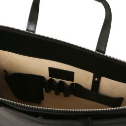 Palermo Damen - Aktentasche aus Saffiano Leder 3 Fächer Schwarz TL141369