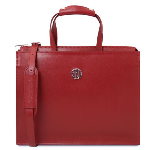 Palermo Porta Folios de Señora en Piel Saffiano 3 Compartimentos Rojo TL141369
