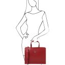 Palermo Saffiano Leather Briefcase 3 Compartments for Women Red TL141369