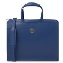 Palermo Borsa da Lavoro in Pelle Saffiano da Donna 3 Scomparti Blu scuro TL141369