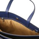 Palermo Serviette en Cuir Saffiano Avec 3 Compartiments Bleu foncé TL141369