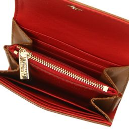 Diana Exklusive Damenbrieftasche aus Leder - Klein Cognac TL142437
