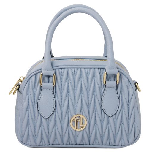 Chantilly Bauletto aus Weichem Leder Himmelblau TL142446