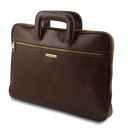 Caserta Document Leather Briefcase Dark Brown TL142070