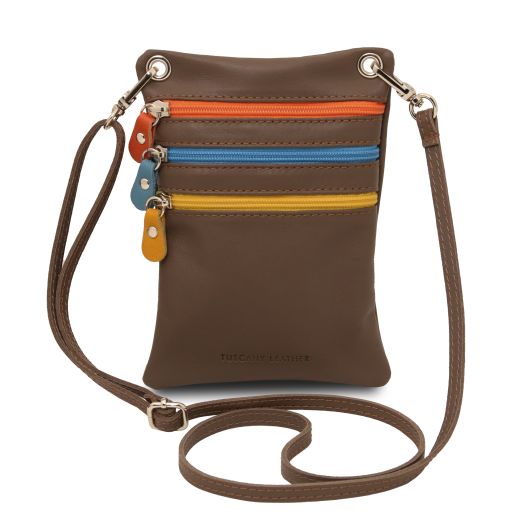 TL Bag Tracollina in Pelle Morbida Talpa scuro TL142431