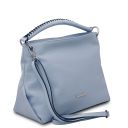 TL Bag Schultertasche aus Weichem Leder Himmelblau TL142087