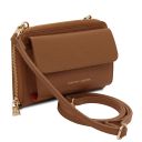 Urania Lederbrieftasche/Handyhalter mit Tragegurt Cognac TL142433