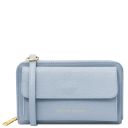 Urania Portefeuille/supporte Pour Téléphone en Cuir Avec Bandoulière Bleu céleste TL142433