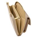 Urania Lederbrieftasche/Handyhalter mit Tragegurt Hell Taupe TL142433