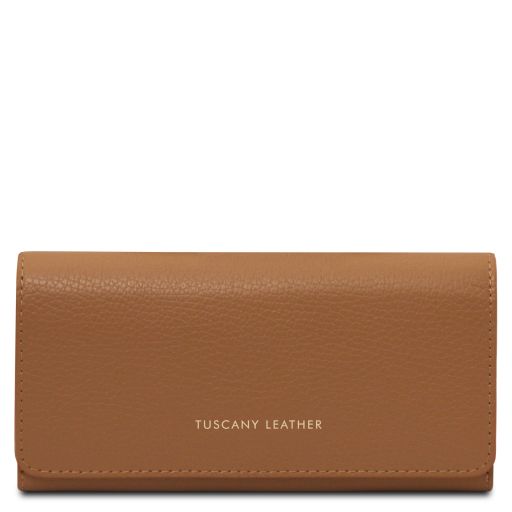 Iside Exclusive Leather Wallet - Large Size Caramel TL142434