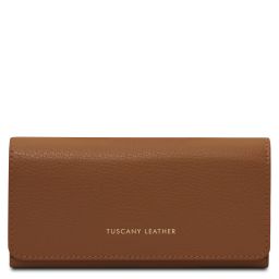 Iside Elegante Cartera en Piel - Modelo Grande Cognac TL142434