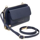Urania Portefeuille/supporte Pour Téléphone en Cuir Avec Bandoulière Bleu foncé TL142433