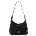 Sierra Schultertasche aus Wildleder Schwarz TL142419